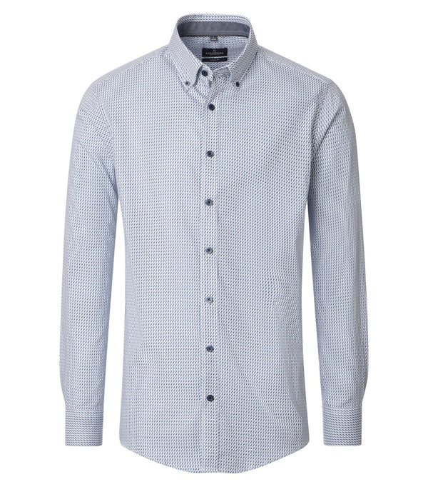 Casa Moda Printed B/D Casual Shirt Blue/Beige