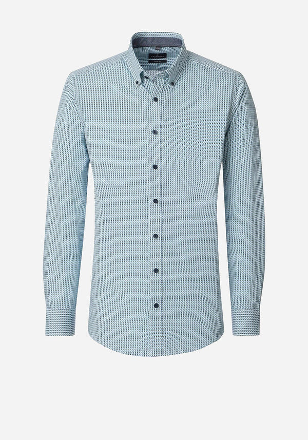 Casa Moda B/D Printed Casual Shirt Blue/Green