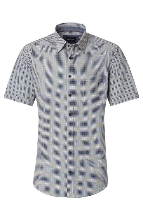 Casa Moda Printed S/S Casual Shirt Navy/Yellow