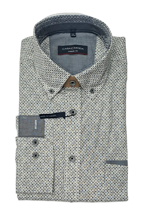 Casa Moda Printed B/D S/S Casual Shirt Blue/Green
