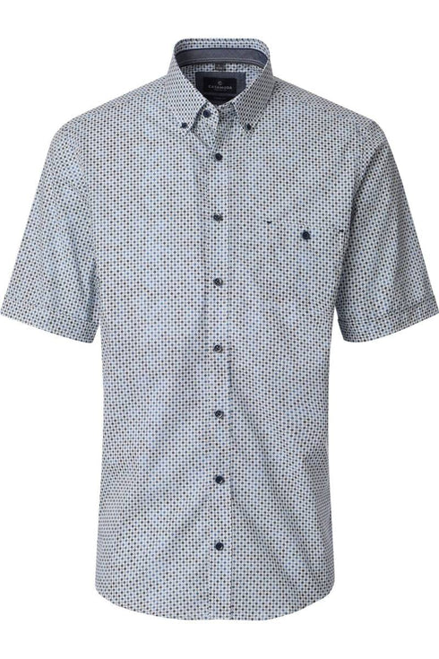 Casa Moda Printed B/D S/S Casual Shirt Blue/Navy