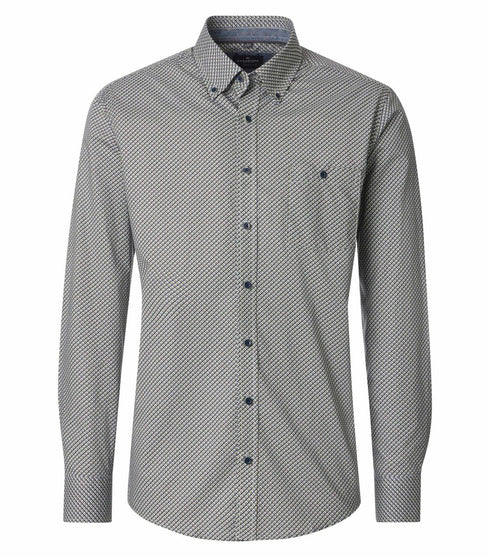 Casa Moda L/S Printed B/D Casual Shirt Green/Blue