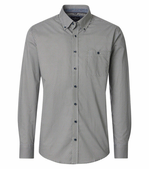 Casa Moda L/S Printed B/D Casual Shirt Green/Blue