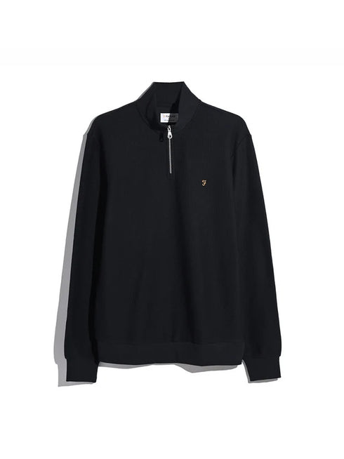 Farah Conrad 1/4 Zip Up Sweat Top True Navy