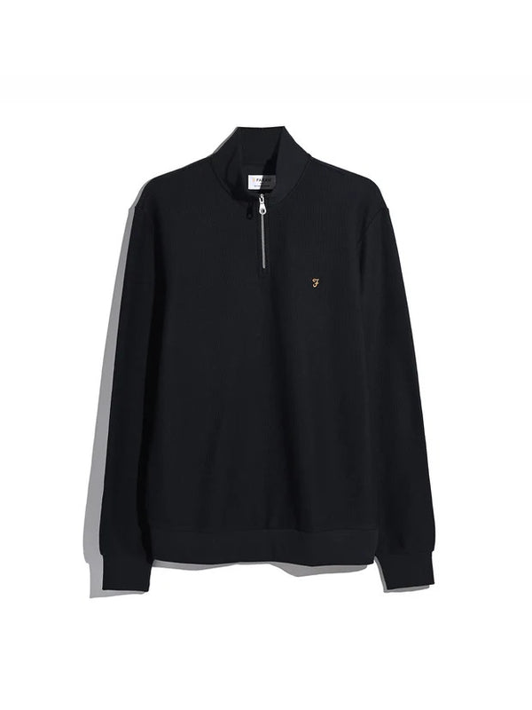 Farah Conrad 1/4 Zip Up Sweat Top True Navy