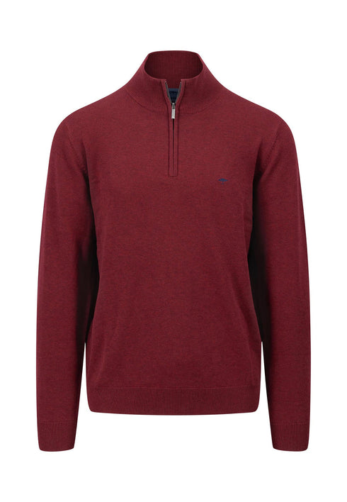 Fynch Hatton Half Zip Knitwear Red