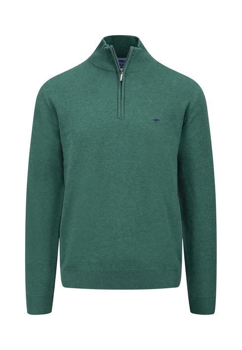 Fynch Hatton Half Zip Knitwear Evergreen