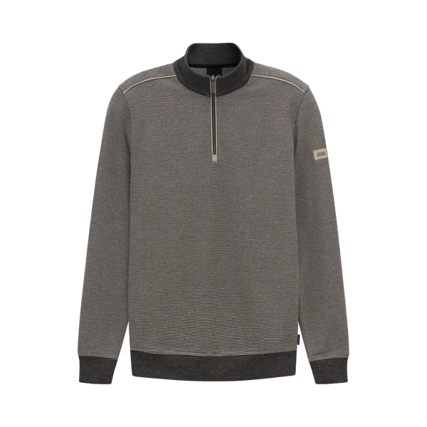 Bugatti 1/4 Zip Sweatshirt Brown/Beige