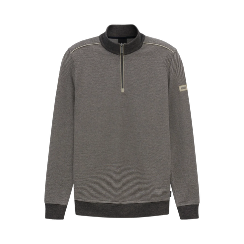 Bugatti 1/4 Zip Sweatshirt Brown/Beige