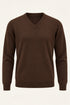 Fynch Hatton Superfine V-Neck Knitwear Brown