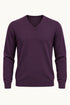 Fynch Hatton Superfine V-Neck Knitwear Grape