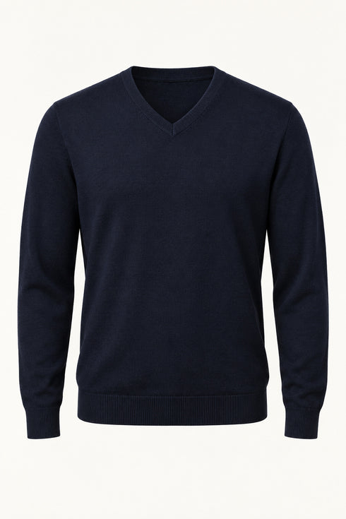 Fynch Hatton Superfine V-Neck Knitwear Ink