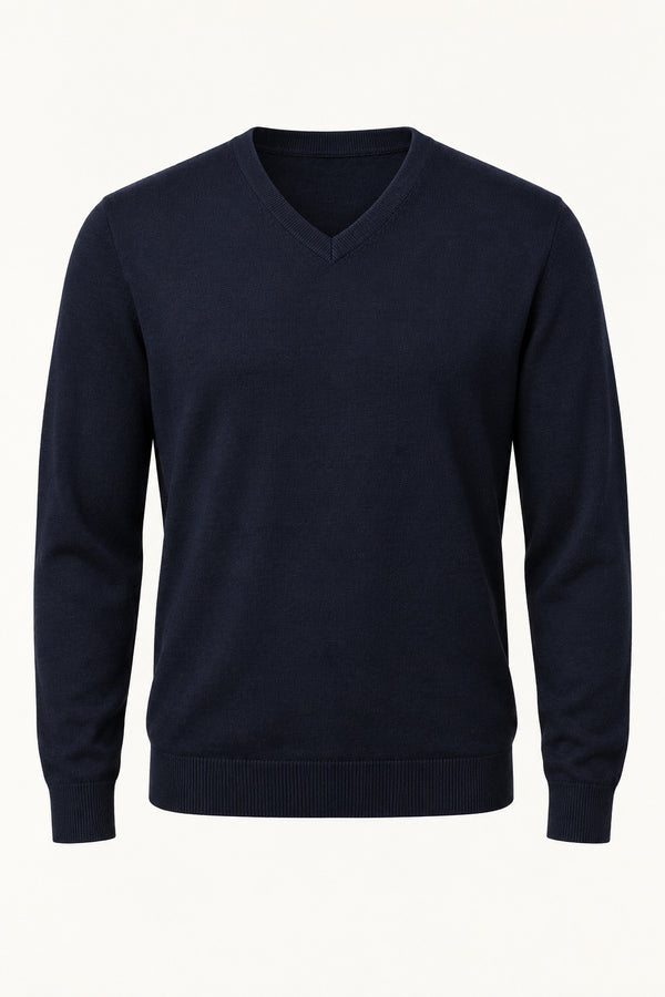 Fynch Hatton Superfine V-Neck Knitwear Ink
