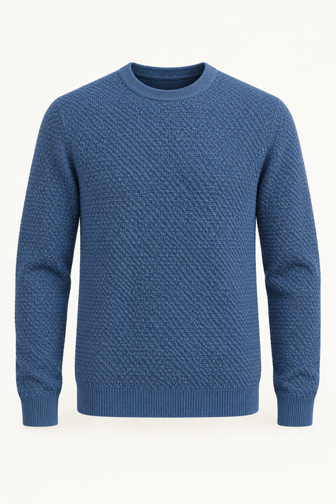 Fynch Hatton Structure C/N Knitwear Blue
