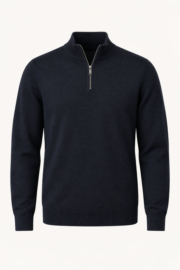 Fynch Hatton Troyer 1/4 Zip Knitwear Ink