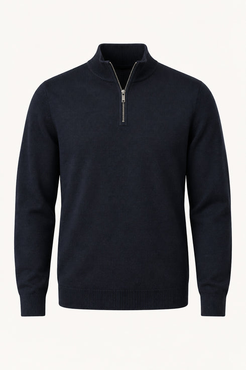 Fynch Hatton Troyer 1/4 Zip Knitwear Ink