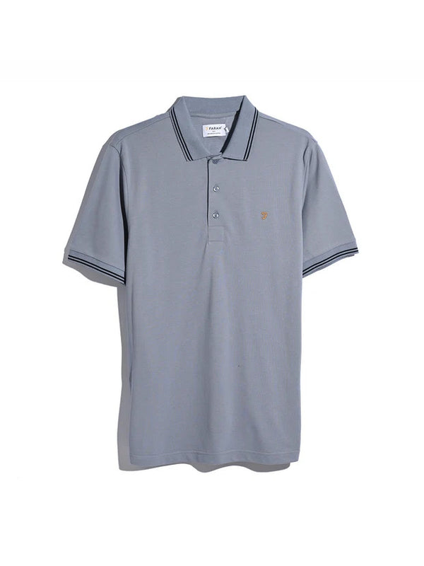 Farah Bowes Tipping Polo T.Shirt Ice Blue