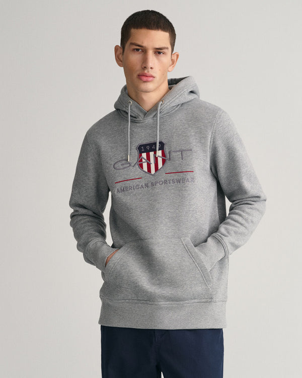 Gant Archive Shield Hoodie Grey