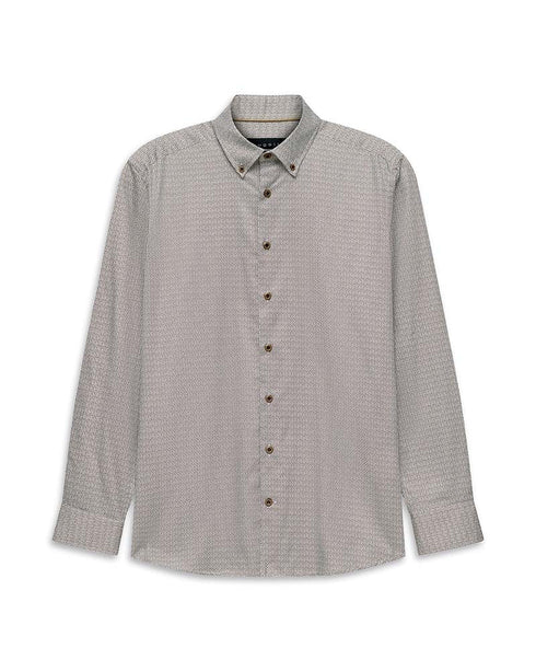 Bugatti B/D Casual L/S Shirt Brown/Beige