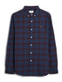 Farah Brewer Organic B/D Check Shirt Burgundy
