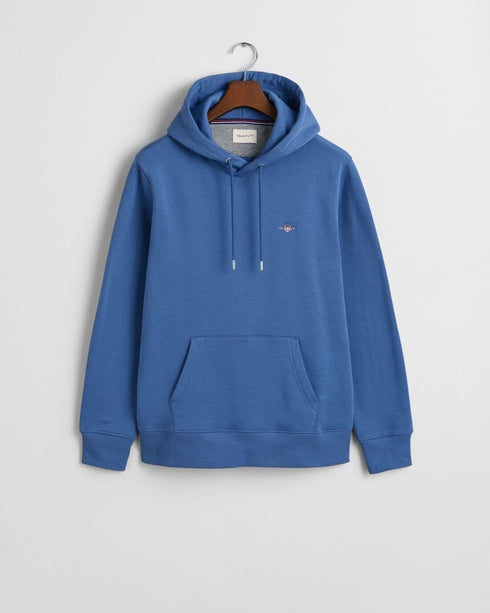 Gant Reg Shield Plain Hoodie Midblue