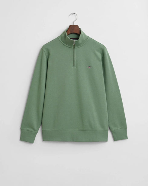 Gant Reg Shield Half Zip Sweat Top Emerald