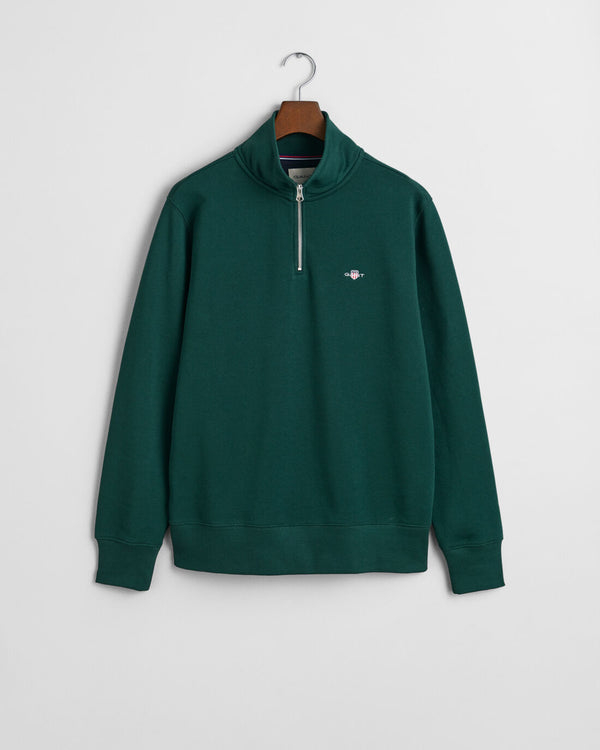 Gant Reg Shield Half Zip Sweat Top Green