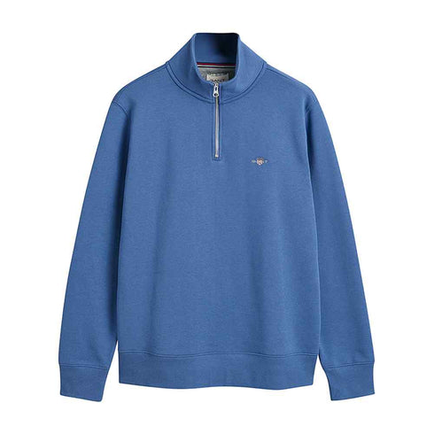 Gant Reg Shield Half Zip Sweat Top Midblue