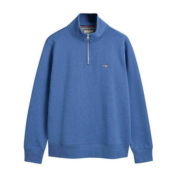 Gant Reg Shield Half Zip Sweat Top Midblue