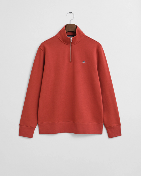 Gant Reg Shield Half Zip Sweat Top Rust