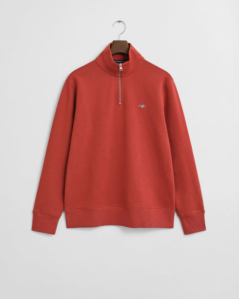 Gant Reg Shield Half Zip Sweat Top Rust