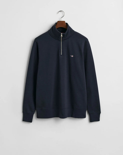 Gant Reg Shield Half Zip Sweat Top Navy