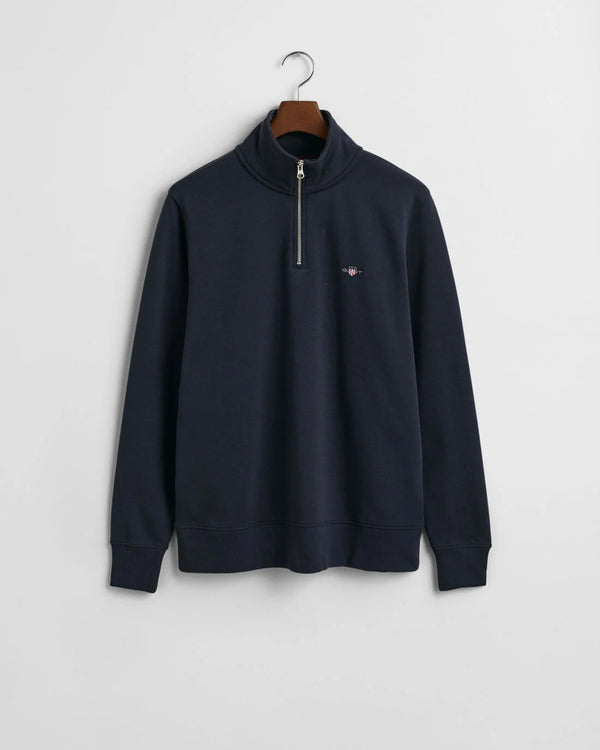 Gant Reg Shield Half Zip Sweat Top Navy