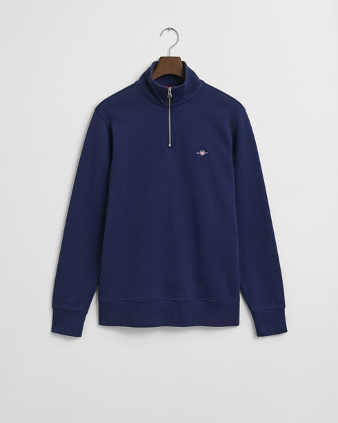 Gant Reg Shield Half Zip Sweat Top Pacific Blue