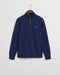 Gant Reg Shield Half Zip Sweat Top Pacific Blue
