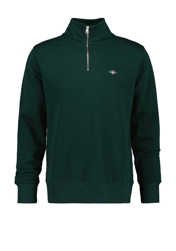 Gant Reg Shield Half Zip Sweat Top Evergreen