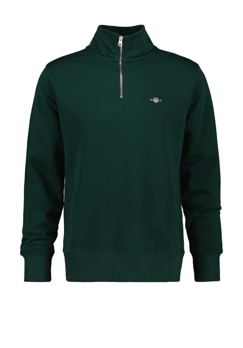 Gant Reg Shield Half Zip Sweat Top Evergreen