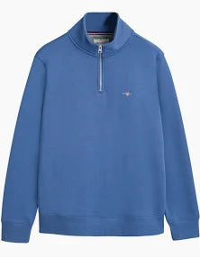 Gant Reg Shield Half Zip Sweat Top Dust Blue
