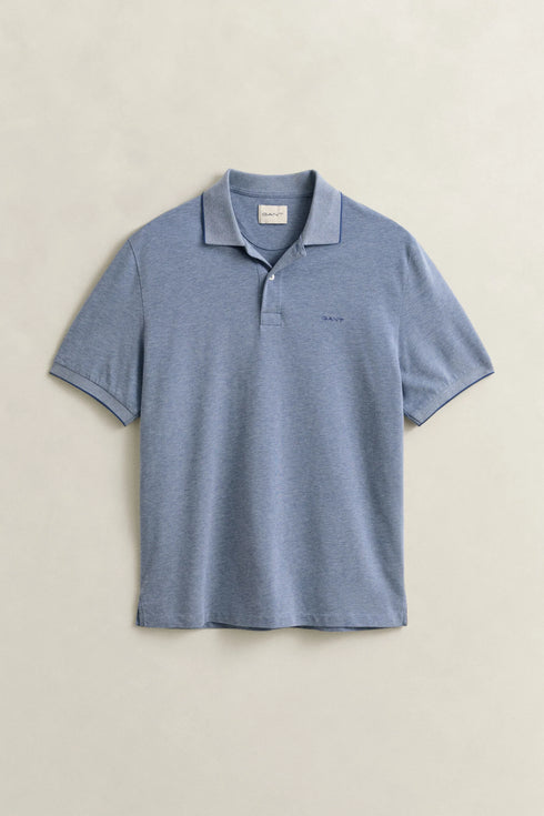 Gant 2 Tone Polo T-Shirt Blue