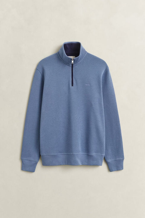Gant Sacker Rib Half Zip Sweater Blue