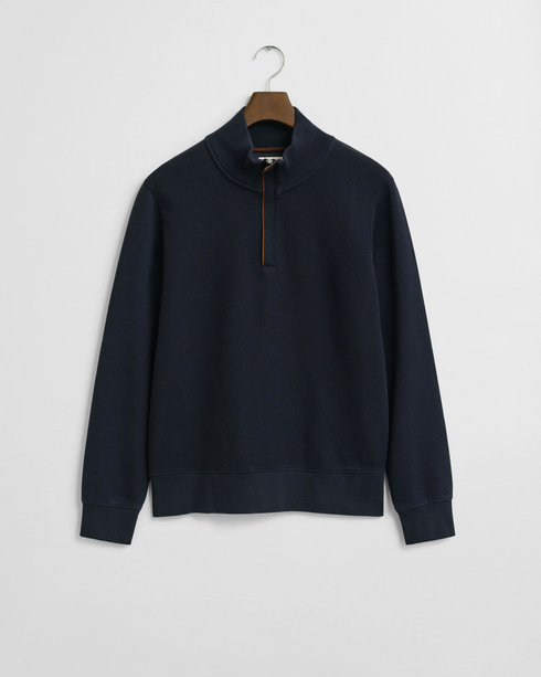 Gant Sacker Rib Half Zip Sweater Navy