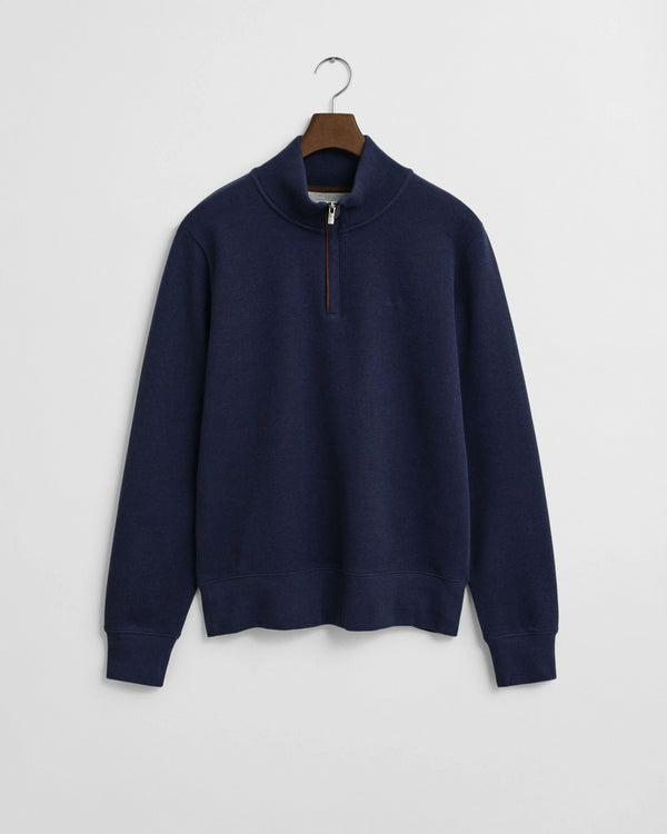 Gant Sacker Rib Half Zip Sweater Lavender