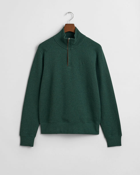 Gant Sacker Rib Half Zip Sweater Emerald