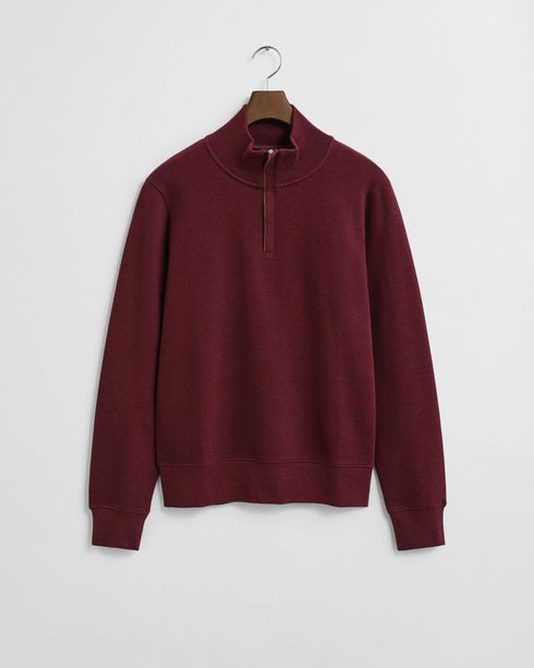 Gant Sacker Rib Half Zip Sweater Wine