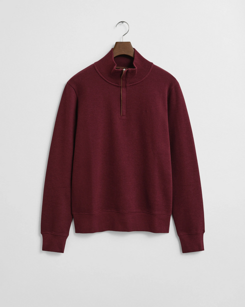 Gant Sacker Rib Half Zip Sweater Wine