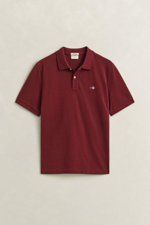 Gant Shield S/S Pique Polo Tee Shirt Wine