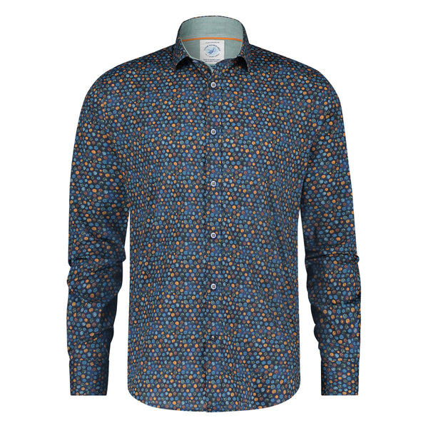 A Fish Named Fred Printed Shirt Navy
