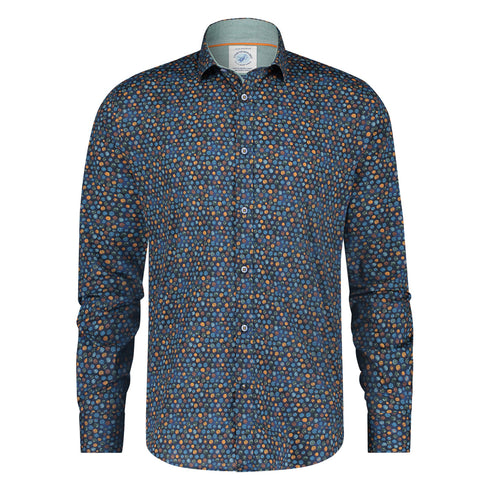 A Fish Named Fred Printed Shirt Navy