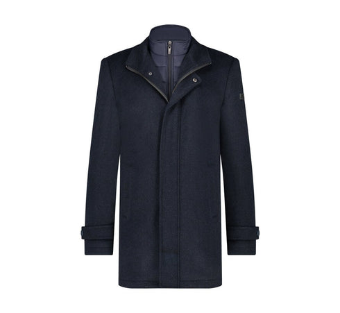 A Fish Named Fred Funnel Coat Navy