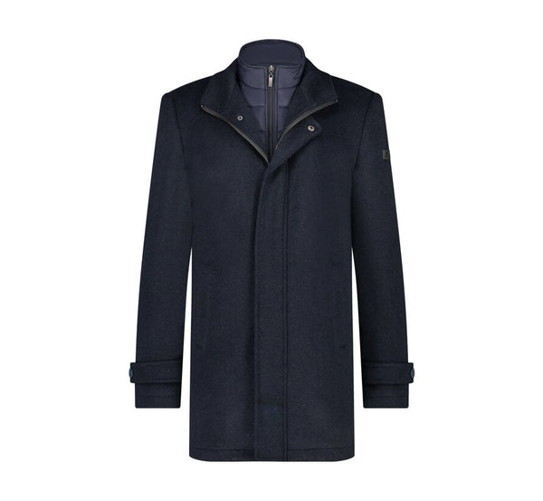 A Fish Named Fred Funnel Coat Navy